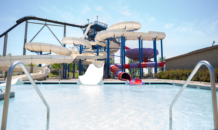 Waterslide Complex From Pool